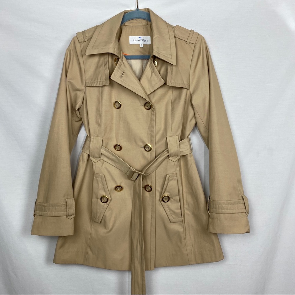 Calvin Klein Women’s Khaki Trench Coat - XS
